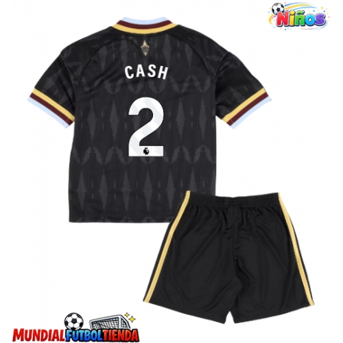Camiseta Aston Villa Matty Cash #2 Segunda Equipación Replica 2026-27 para niños mangas cortas (+ Pantalones cortos)